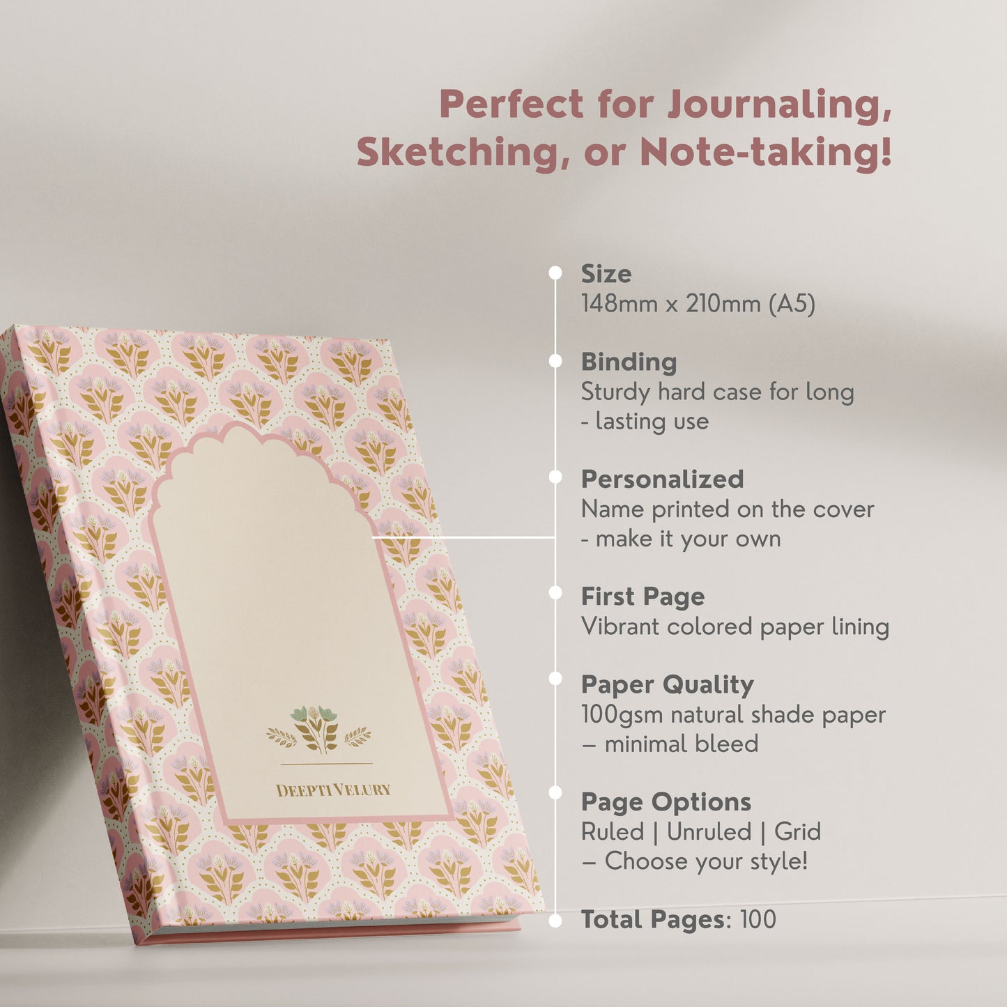 'Pushpanjali' Customised Journal - Truly Indian at heart